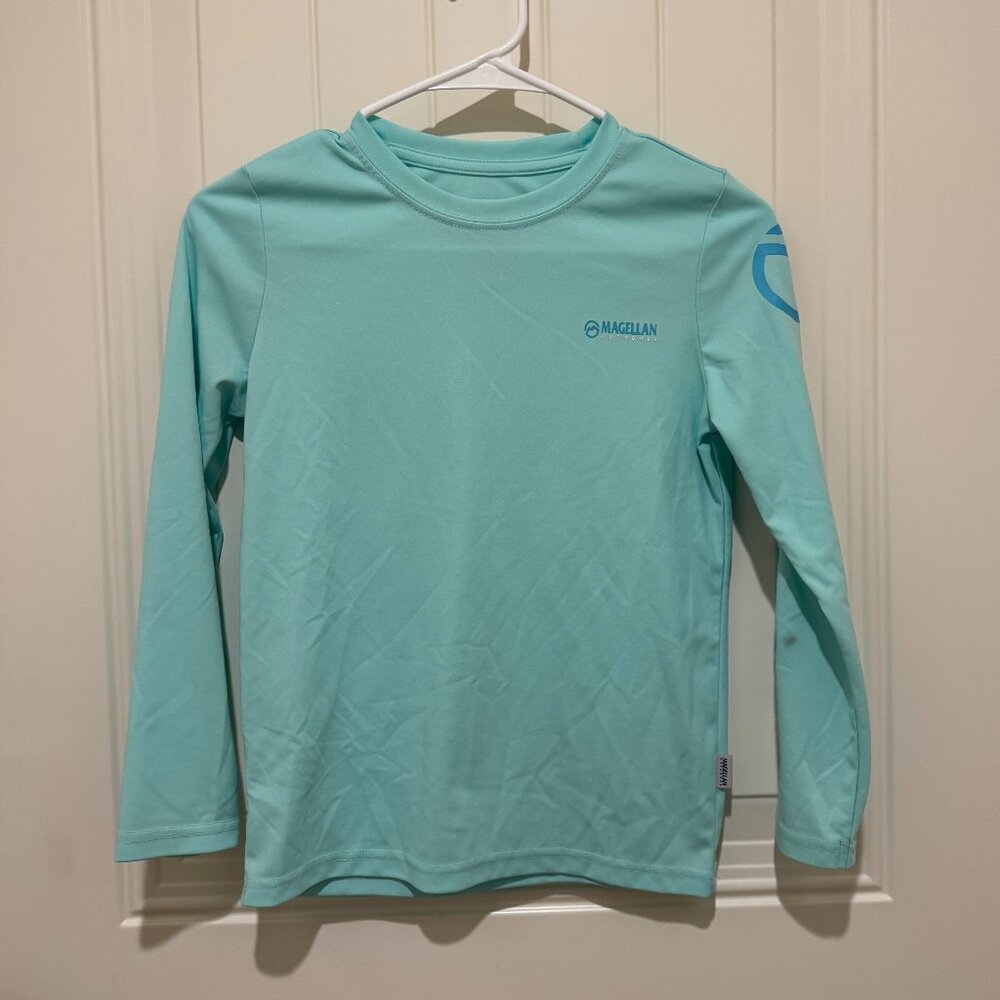 Magellan Fish Gear Crew Long Sleeve UPF 50 Shirt in Aqua - Size Small (8)